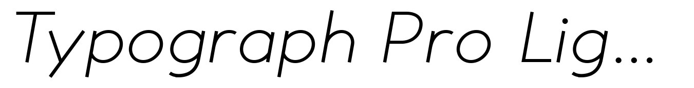 Typograph Pro Light Italic